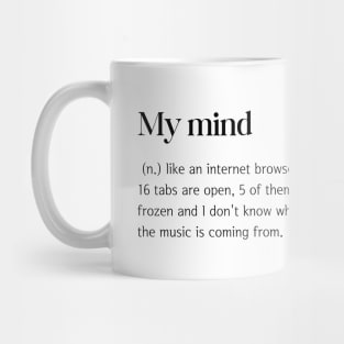 My Mind Funny Dictionary Definition Mug